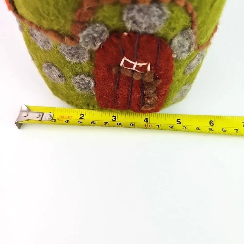 Wild Woolies Felted Wool Birdhouse Forest House Green 10 In Natural Materials